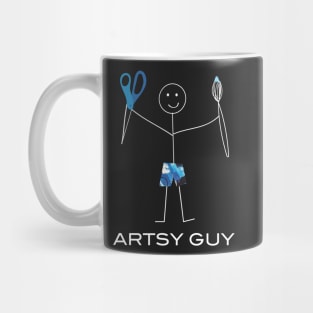 Funny Mens Artsy Guy Illustration Mug